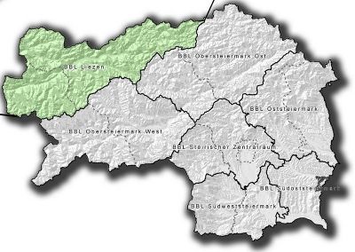 Bezirkskarte des Bezirkes Liezen